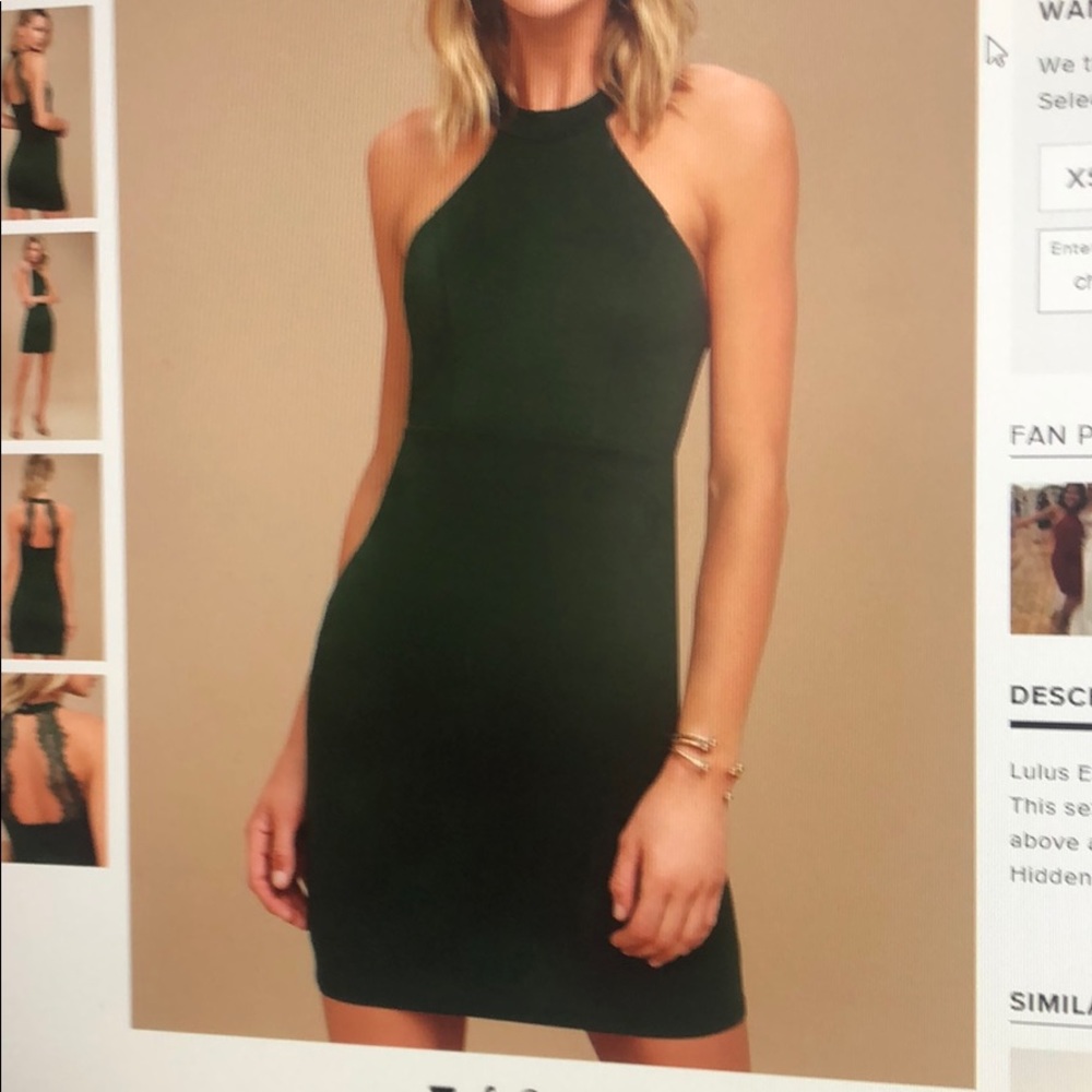 Forest Green Lace Bodycon Dress
